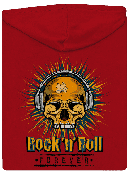 Rock'n'Roll forever pánská mikina na zip Red