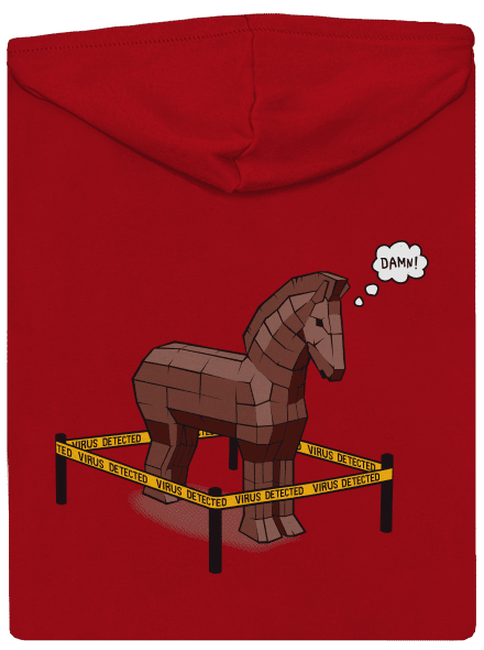 Trojský kůň pánská mikina na zip Red