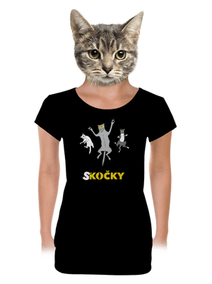 Skočky dámské tričko s lemem Black