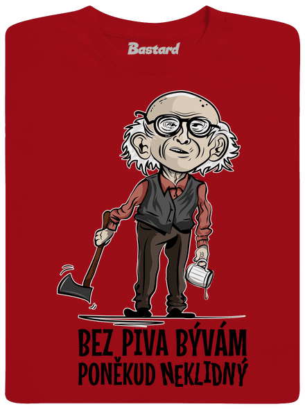 Neklidný bez piva pánské dlouhý rukáv Red