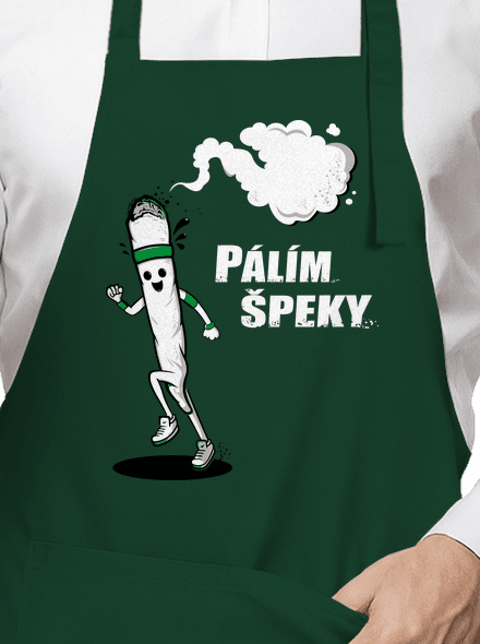 Pálím špeky zástěra Bottle Green