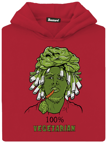 100% vegetarián dětská mikina klokanka Fire Red