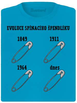 Evoluce spínacího špendlíku dámské sportovní tričko Blue Atol