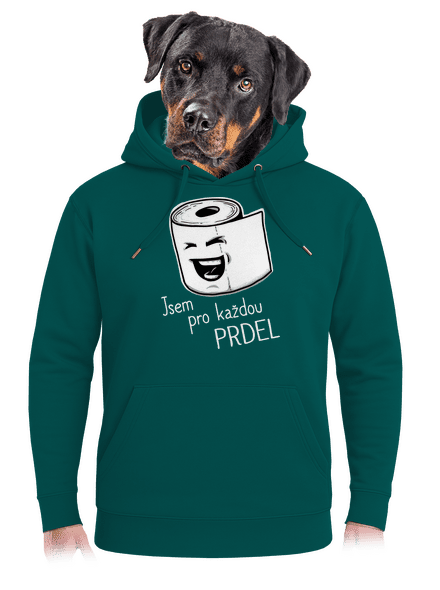Prdel unisex mikina premium Emerald Green