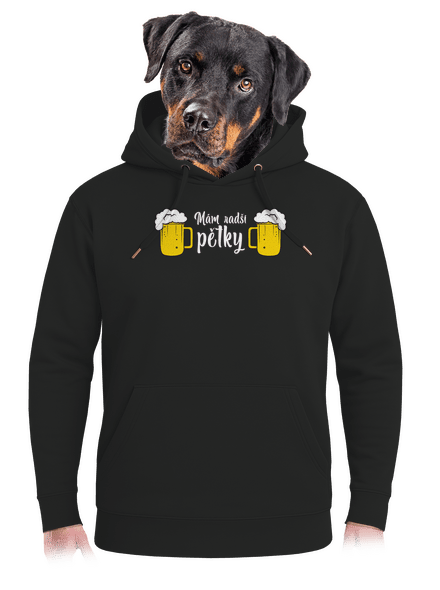 Mám raději pětky unisex mikina premium Dark Black