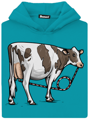 Cow drink dětská mikina klokanka Hawaiian Blue