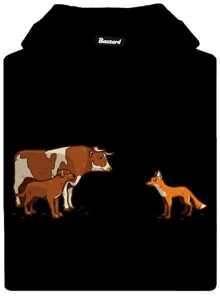 Vůl, pes a vulpes pánská mikina klokanka Black