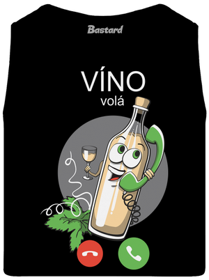 Bílé víno volá pánské tílko Black