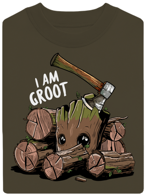 I Am Groot unisex mikina bez kapuce Urban Khaki