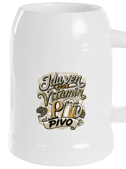 Vitamín Pivo půllitr White