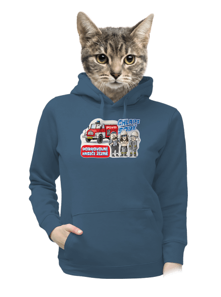 Hasiči žízně dámská mikina klokanka Denim