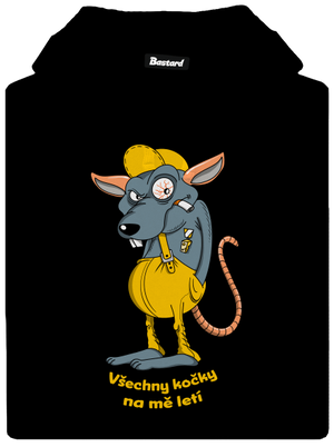 Myšák Casanova pánská mikina klokanka Black