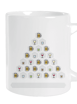 Obrázkový alko kvíz a fix velký hrnek White