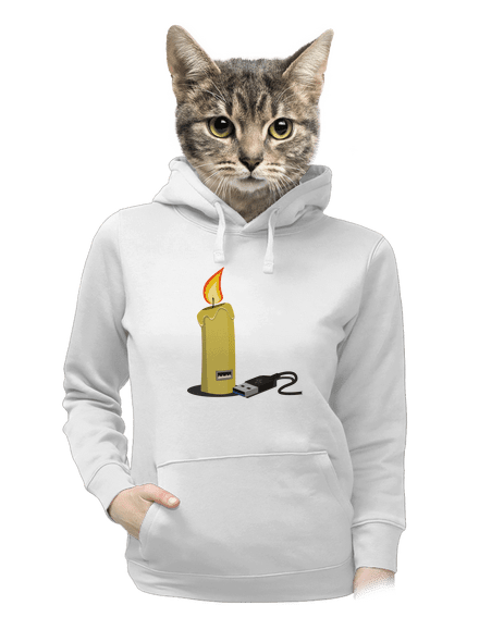 USB svíčka dámská mikina klokanka White