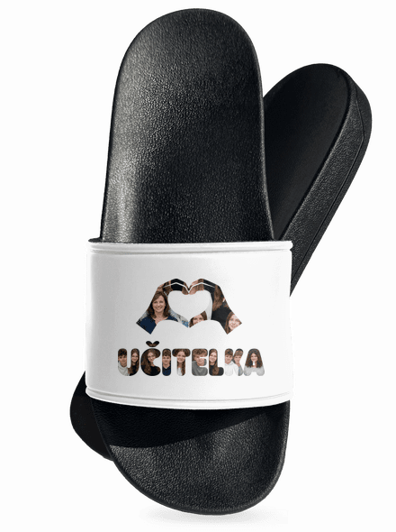 Nápis pro učitele z vlastních fotek pantofle White