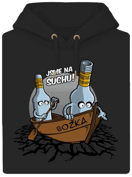 Na suchu unisex mikina premium Dark Black