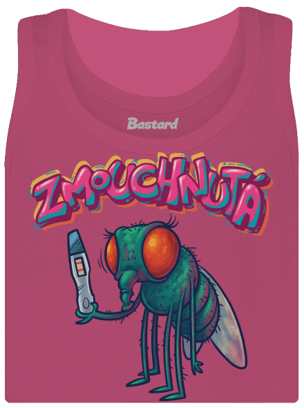 Zmouchnutá dámské tílko klasické Magenta