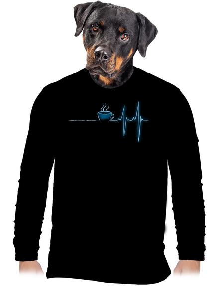 Coffee help pánské dlouhý rukáv Black