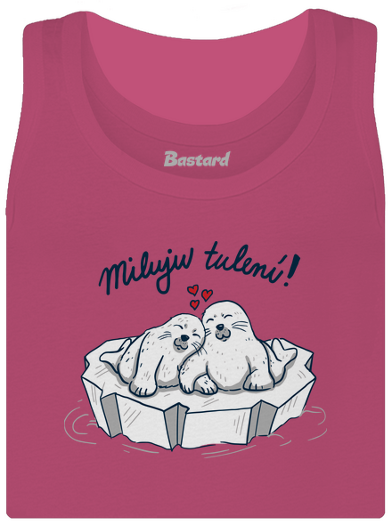 Miluju tulení dámské tílko klasické Magenta