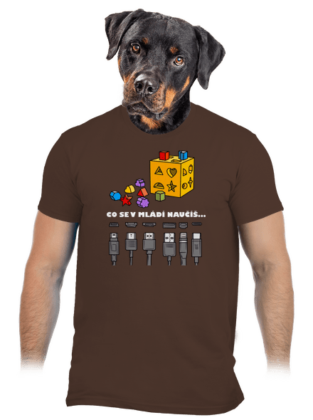 Co se v mládí naučíš pánské tričko Brown