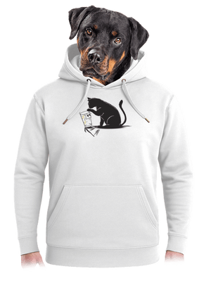 Kočka a sklenice unisex mikina premium Snowwhite