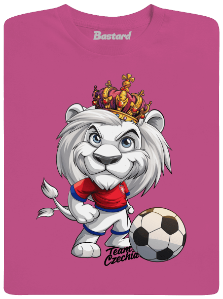 Fotbalový lev dětské tričko Fuchsia