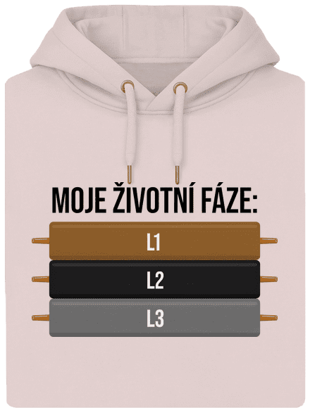 Moje životní fáze unisex mikina premium Rose Chalk