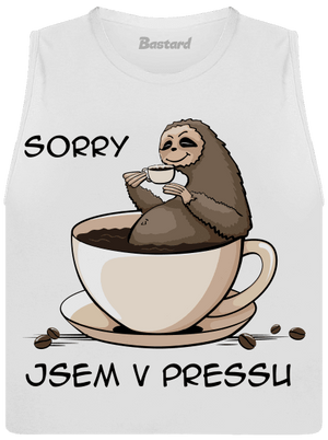 V pressu dámské tílko volné White