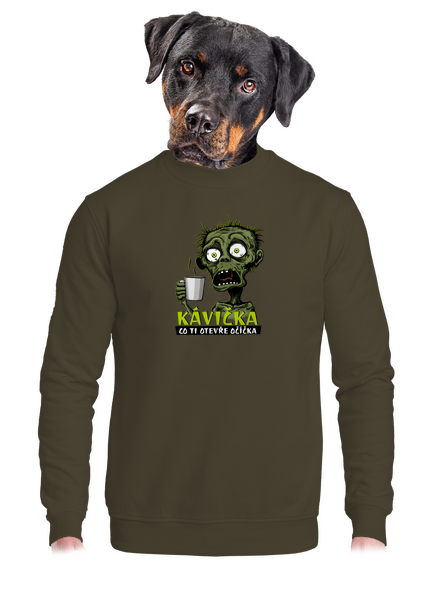 Zombie kávička unisex mikina bez kapuce Urban Khaki