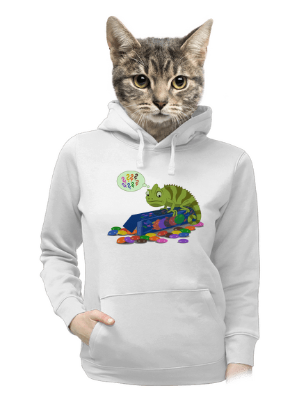 Zmatený chameleon dámská mikina klokanka White