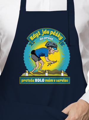 Závislost na kole zástěra Navy