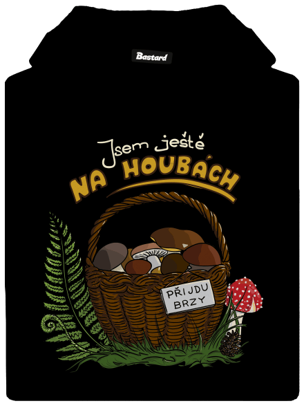 Na houbách pánská mikina klokanka Black