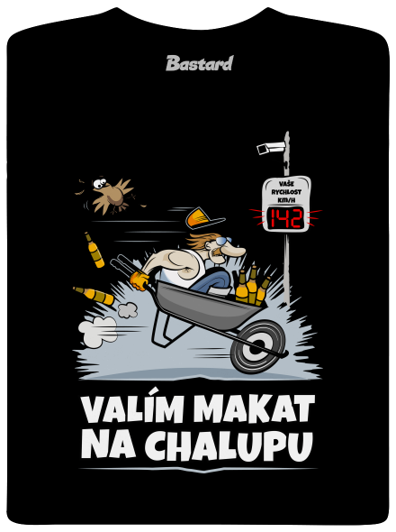 Valím na chalupu pánské dlouhý rukáv Black