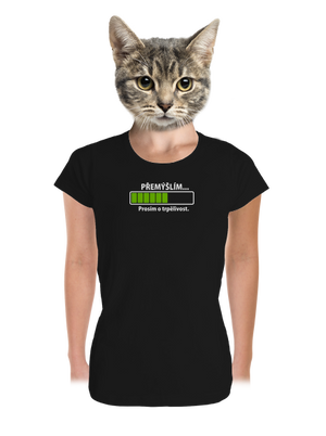 Přemýšlím dámské tričko premium Black