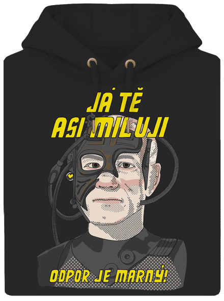 Zamilovaný Borg unisex mikina premium Dark Black