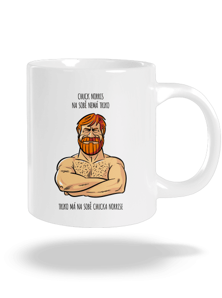 Chuck Norris velký hrnek White