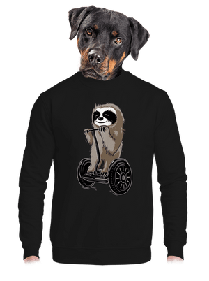 Lenochod unisex mikina bez kapuce Black