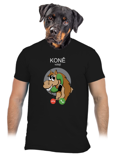 Koně volají pánské tričko Black