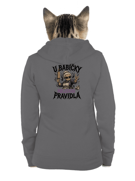 U babičky dámská mikina na zip Steel Gray