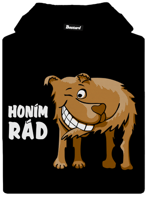 Honím rád pánská mikina klokanka Black