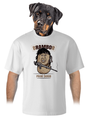 Brambor unisex tričko oversized White