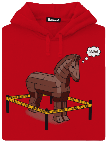 Trojský kůň pánská mikina klokanka Red