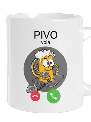 Pivo volá velký hrnek White