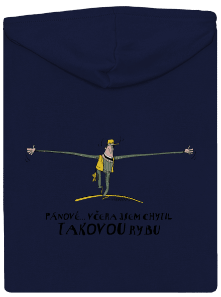 Takovou rybu jsem chytil pánská mikina na zip Navy