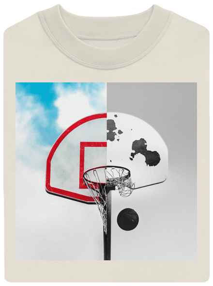 Basketbalový kontrast unisex mikina bez kapuce Off White