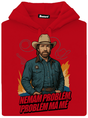 B19: Chuck Norris z Walker, Texas Ranger pánská mikina klokanka Red