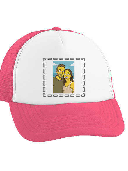 Simpsonovi z vlastní fotky kšiltovka truckerka Fluorescent Pink cap