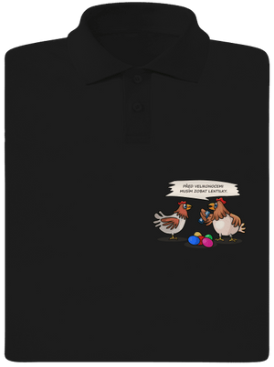 Slepice před Velikonocemi pánská polokošile Black