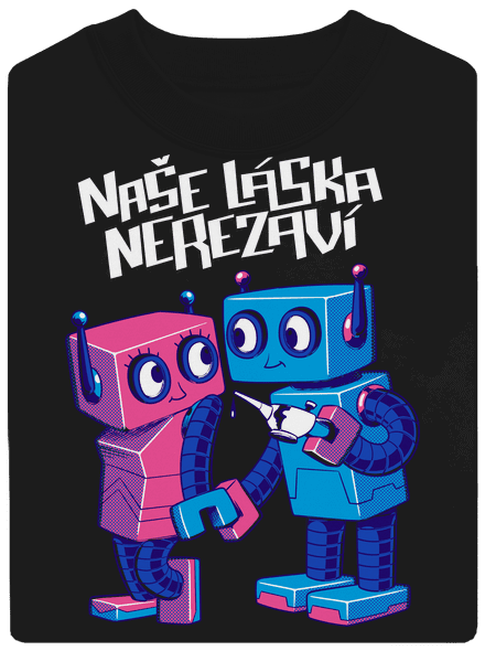 Roboti unisex mikina bez kapuce Black