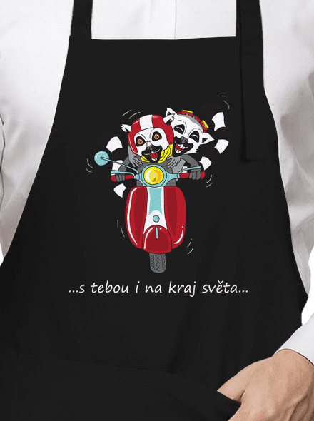 S tebou i na kraj světa zástěra Black